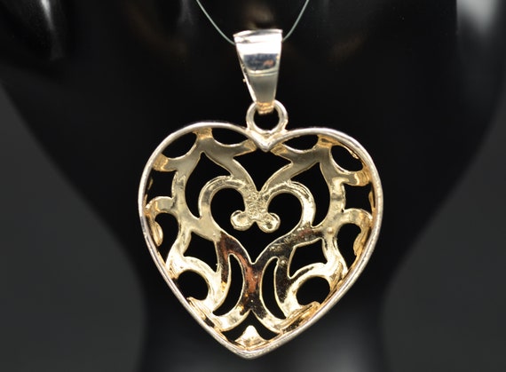 Signed MILOR Sterling Silver Heart Pendant - image 3