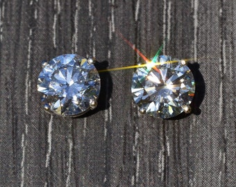 4.04 Carat Diamond Stud Earrings in White Gold