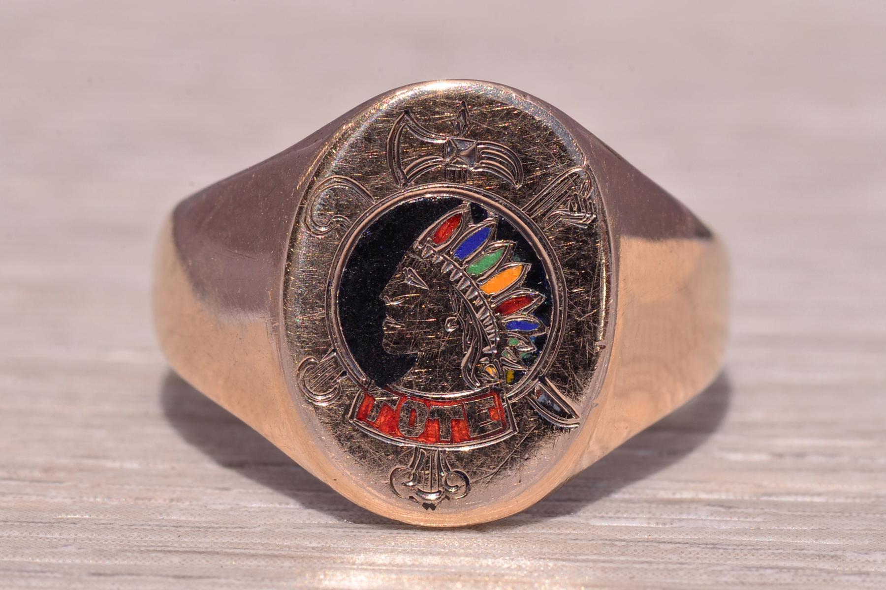Native American TOTE Ring in Yellow Gold - Etsy