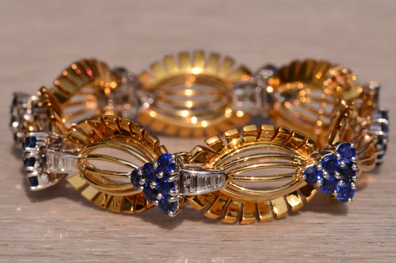 Retro Era Tiffany and Company Sapphire and Diamond Bracelet image 8