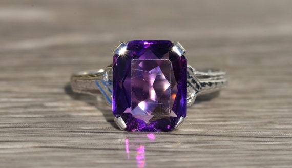 Platinum amethyst engagement ring sale
