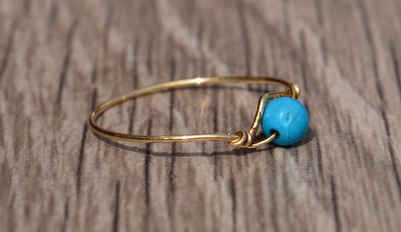 Thin handmade Yellow Gold Filled Stackable Ring - image 2