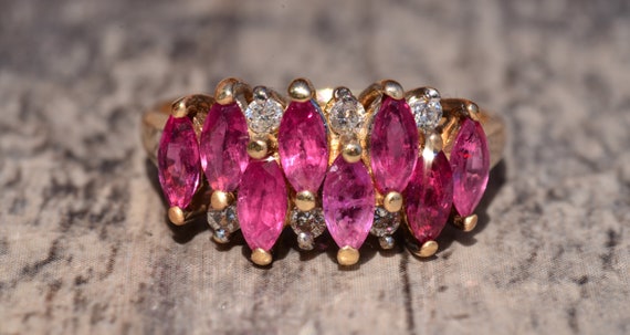 Argyle Patterned Ruby and Diamond Ring - image 1