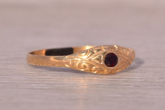 Childs Antique Garnet Ring in Yellow Gold - image 5