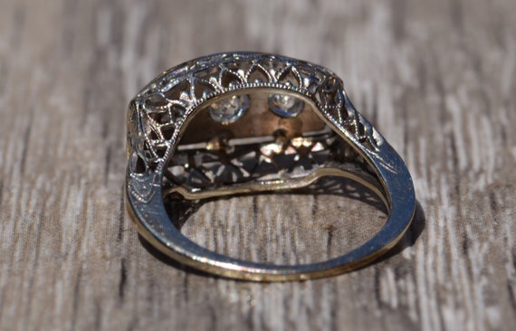 Intricate Filigree Ring Set with Diamonds - image 4