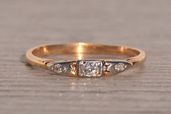 Antique Natural Diamond Band in Yellow Gold - image 6