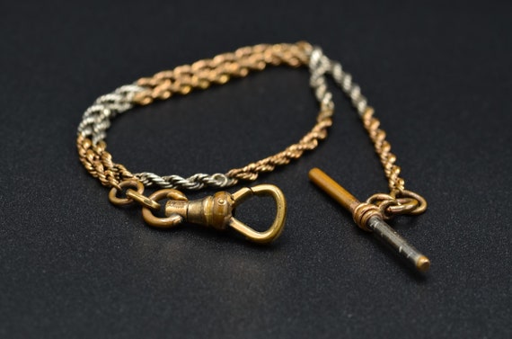 Two Tone Gold Filled Watch Chain - image 2