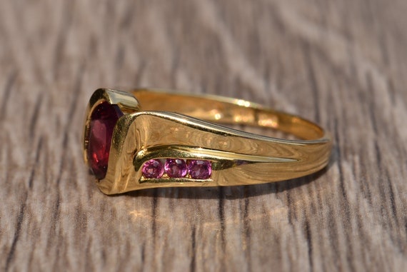 Vintage Mid- Century Modern Tourmaline Ring in Ye… - image 2