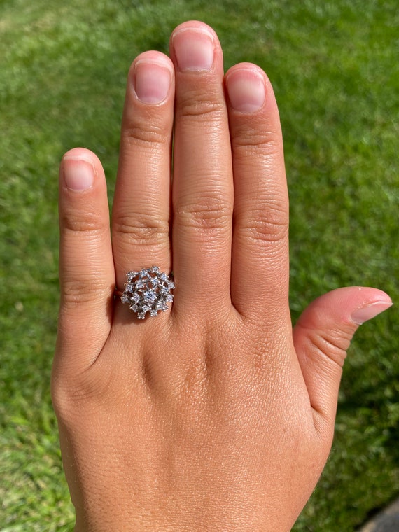 White Gold Spider Web Diamond Ring - image 7