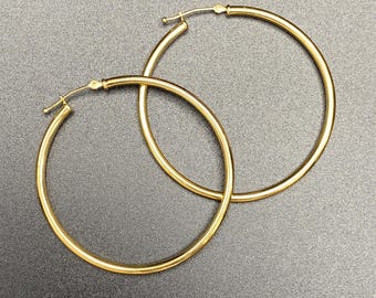 Pendientes de aro de oro amarillo de 14 quilates