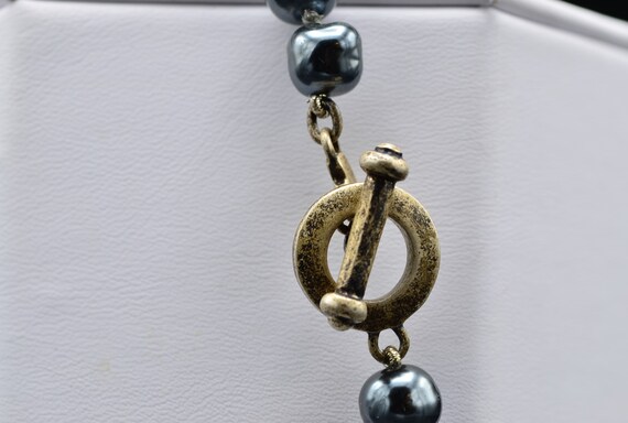 Sterling silver Toggle Style Beaded Necklace - image 3