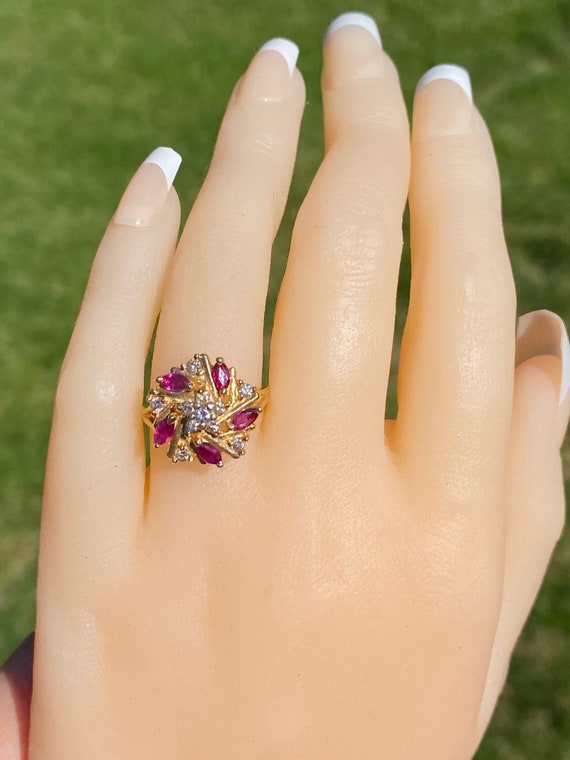 Ruby & Diamond Spiral Ring - image 7