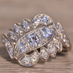 Antique Cocktail Ring with Diamonds