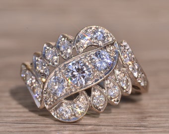 Antique Cocktail Ring with Diamonds