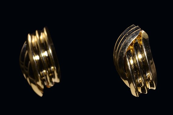 Yellow Gold Layered Ear Clips - image 2