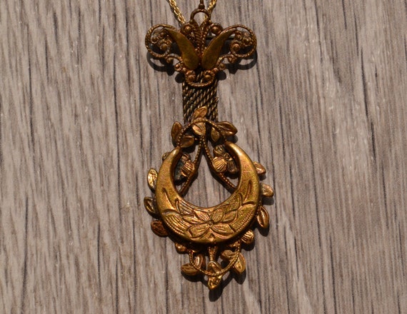 Gold Filled Tassle Pendant/Brooch Combination Pie… - image 2