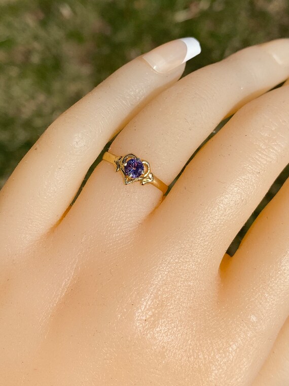 Lab Created Color Change Ring in Yellow Gold - image 9