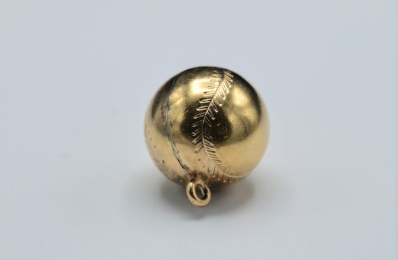 Gold Filled Engraved Baseball Pendant/Charm Circa… - image 2