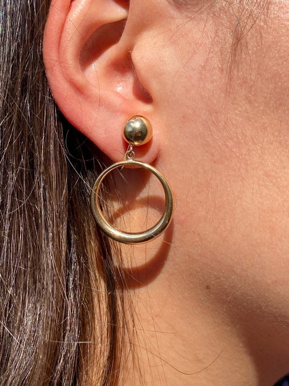 Yellow Gold Statement Earrings - image 4
