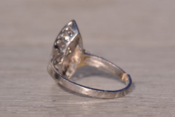 Antique Navette Shaped Natural Diamond Ring in Pl… - image 3