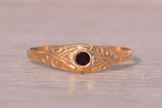 Childs Antique Garnet Ring in Yellow Gold - image 6