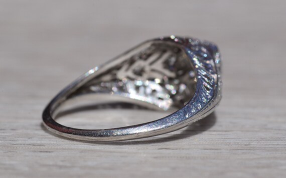 Antique Ladies Platinum Engagement Ring set with … - image 4