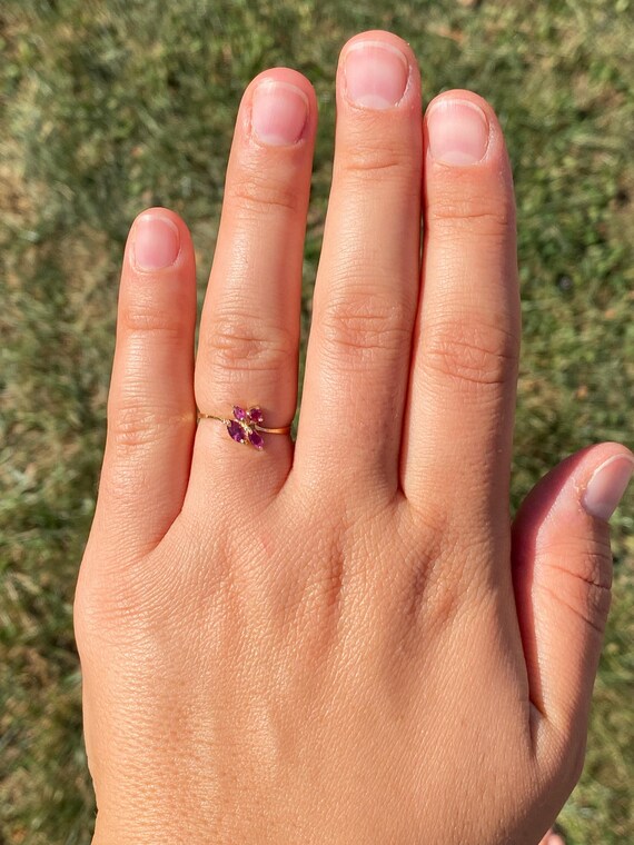 Simple Ruby Ring in Yellow Gold - image 7