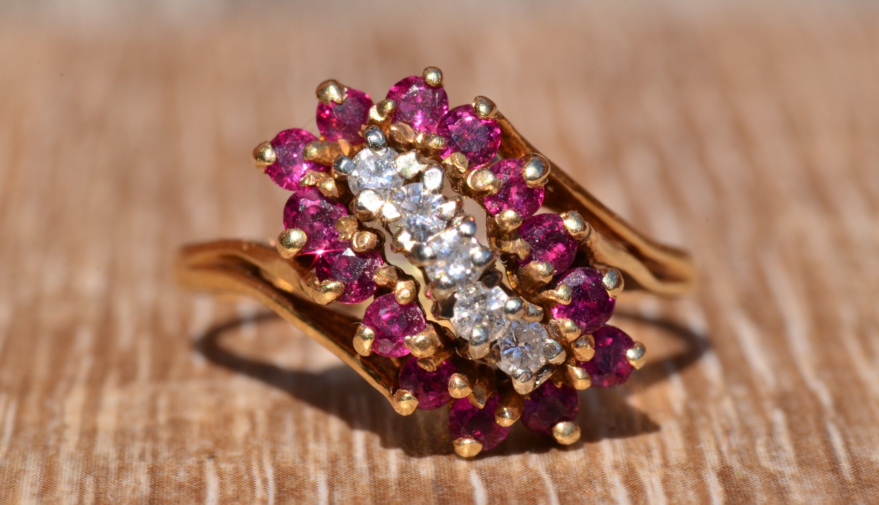 Vintage ruby shop cocktail ring