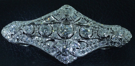 Art Deco Platinum and Diamond Pendant For East We… - image 4