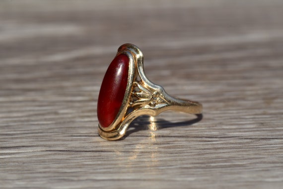 Antique Art Nouveau Ring set with Carnelian - image 2