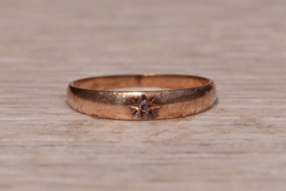 Antique Childs Diamond Ring in Rose Gold - image 6