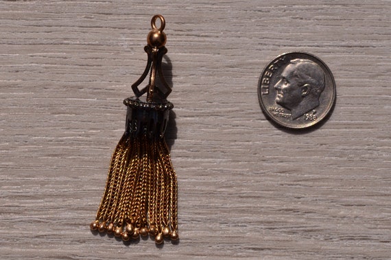 Antique Gold Tassel Pendant or Charm - image 2