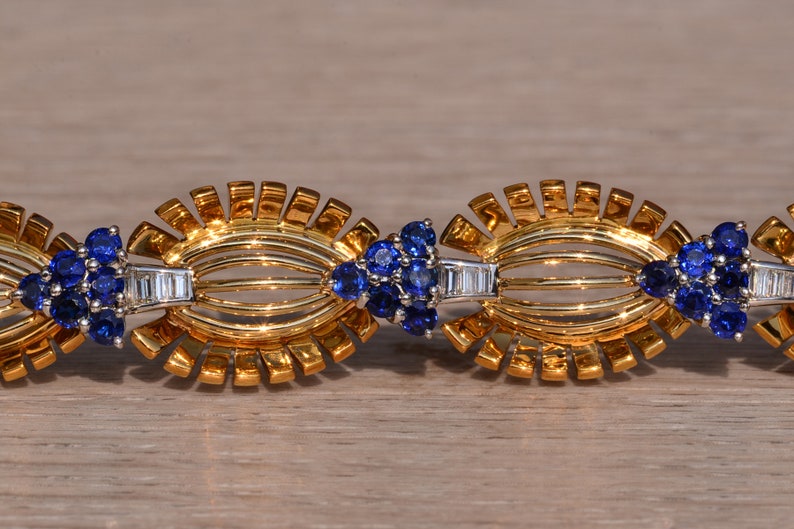 Retro Era Tiffany and Company Sapphire and Diamond Bracelet image 4