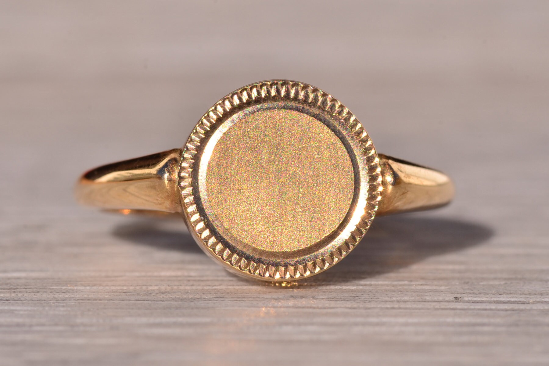Vintage Yellow Gold Signet Ring With Milgrain - Etsy