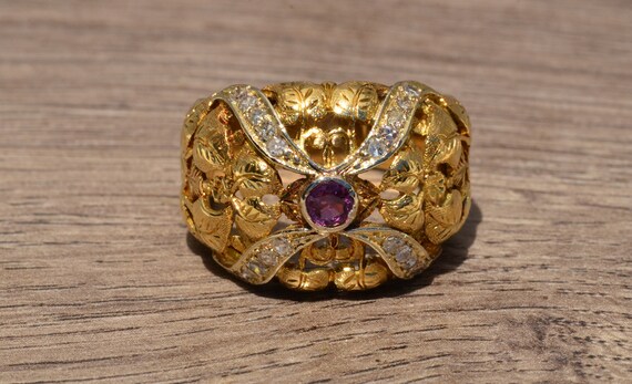 Rococo Era Ruby and Diamond Ring - image 6
