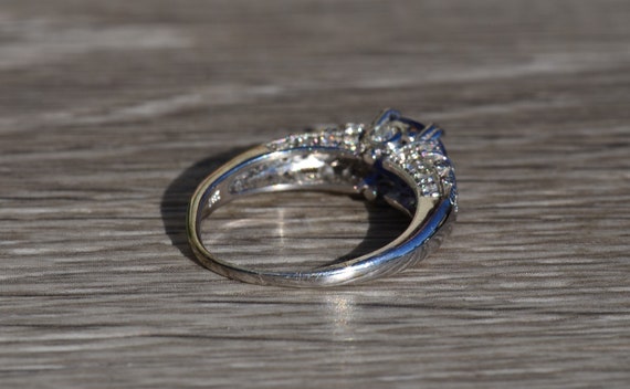 14 Karat White Gold Tanzanite and Diamond Ring - image 4