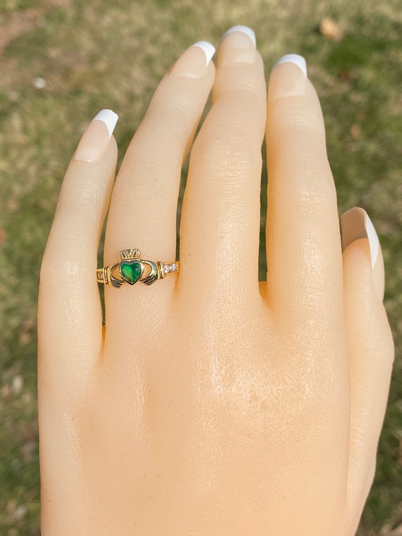 Irish Made Designer Signed Lab Emerald and Cubic … - image 7