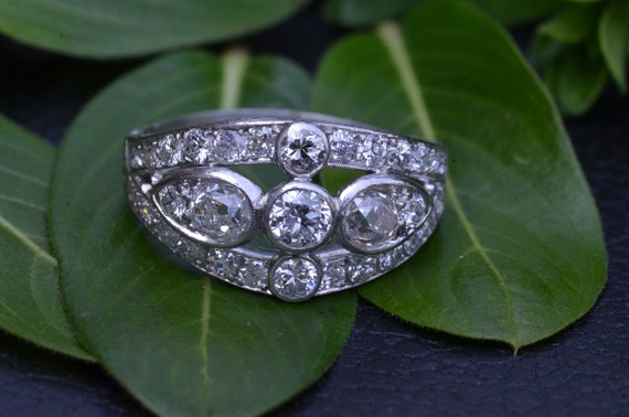 Edwardian Era Chunky Diamond East To West Ring - image 6