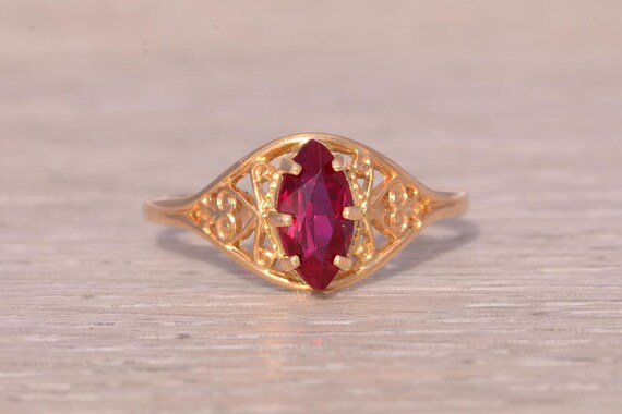 Lab Created Ruby Ring in Yellow Gold - image 6
