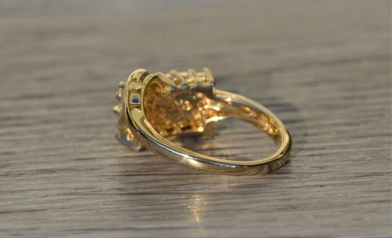 Ladies Vintage 14K Yellow Gold Diamond Ring - image 3