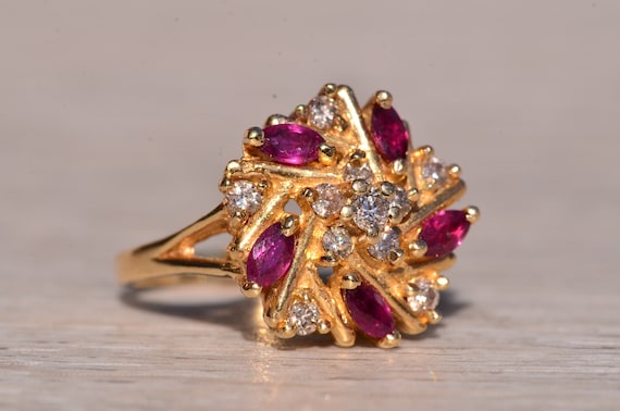 Ruby & Diamond Spiral Ring - image 5