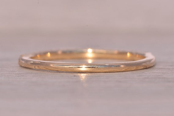 Petite Yellow Gold Natural Diamond Stackable Band - image 3