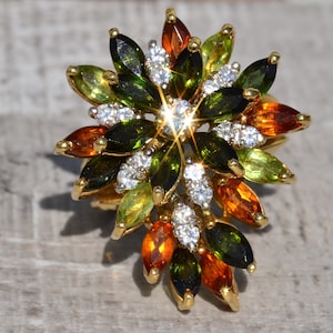 Vintage Statement Cocktail Ring with Tourmaline