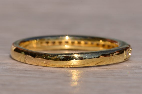 Signed Champagne Gold Band with Natural Diamonds - image 4