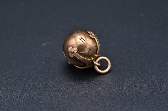 9 Karat Rose Gold Masonic Ball Pendant