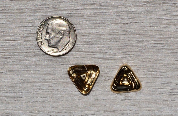 Yellow Gold Triangular Earring Jackets - image 2