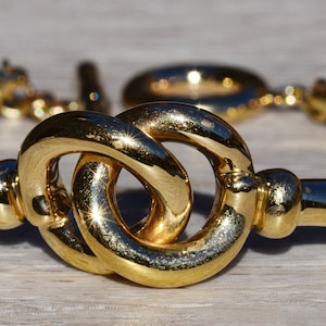 Damen 14K Gelbgold Pferdegebiss Knebelarmband