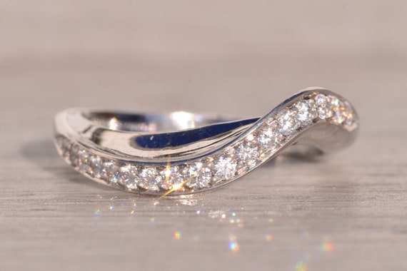 Designer Signed Wave Ring with Natural Diamonds - image 6
