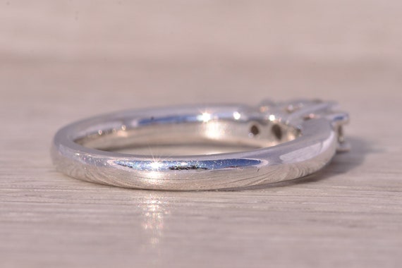 Three Stone Natural Diamond Ring in White Gold - image 4
