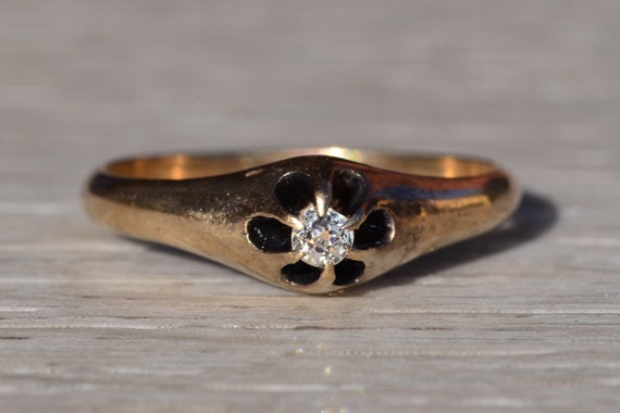 Ladies Antique 14K Diamond Promise Ring - image 6
